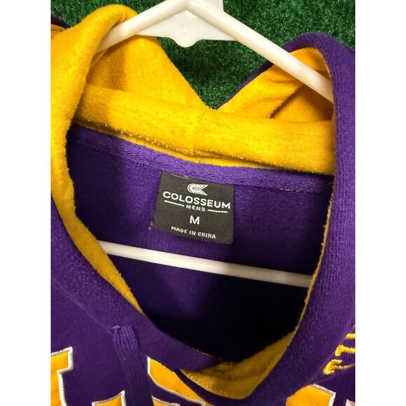 LSU Louisiana State University Pullover Purple & Yellow Hoodie Sweatshirt Sz M - Picture 2 of 4